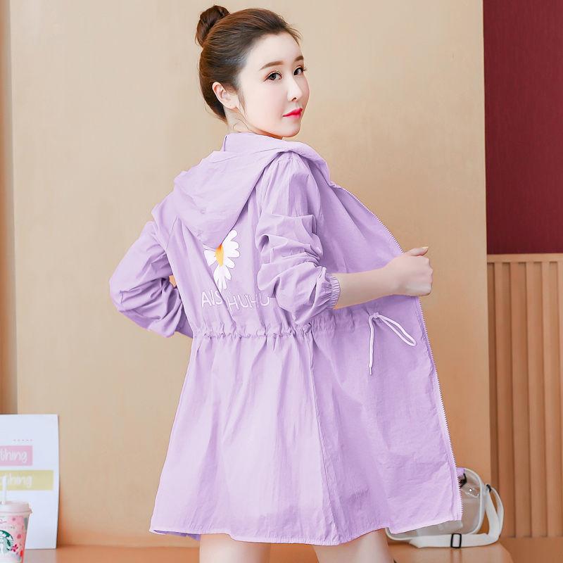 

Летняя женская солнцезащитная одежда средней длины, корейская студенческая свободная солнцезащитная одежда, тонкое пальто с защитой от ультрафиолета XL