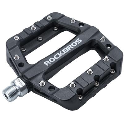 ROCKBROS Bicycle Flat Lightweight MTB Road Nylon Large BMX Left and Right Set Pedals, Pedals, Pedals, Bike, Fiber, Area, Anti-Slip, 9/16" (Black)