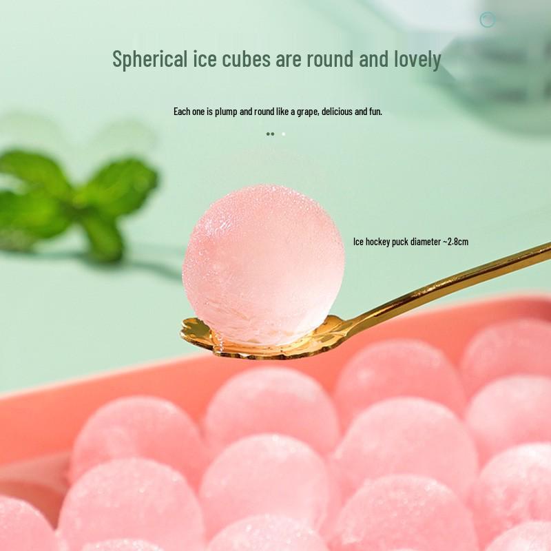 33-Grid Round Ice Ball Mold Tray - Plastic Ice Cube Maker for Summer Large Blue [18-11]