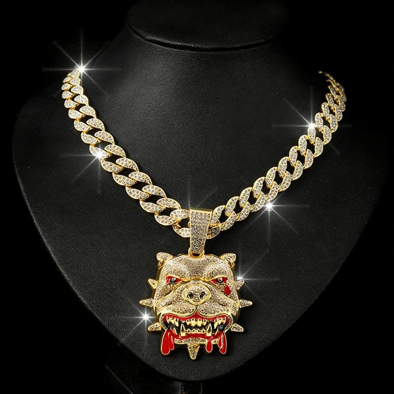 Hip Hop Personality Bulldog Pendant Necklace Trendy Personality Fashion Cool Men's Accessories
