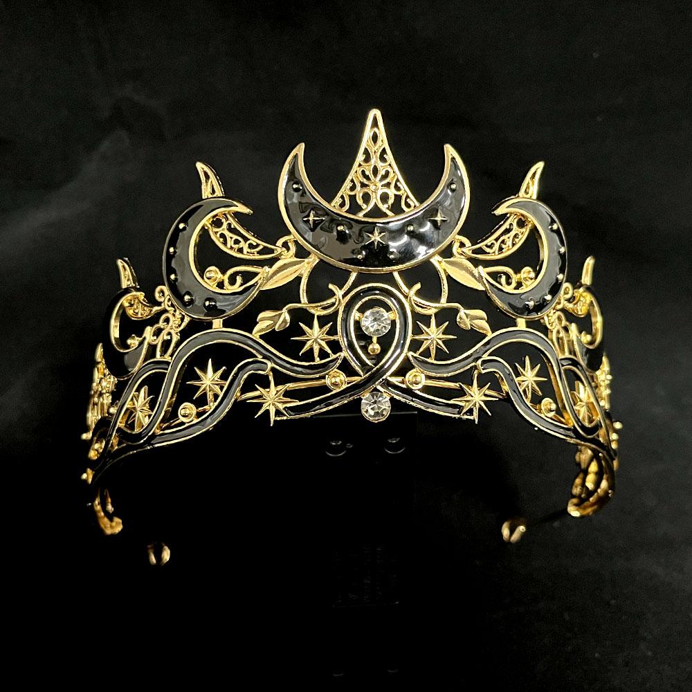 

1 шт. Роскошная готическая тиара с луной, небесная корона королевы для женщин, барочное украшение для головы со звездой для винтажных свадеб, элегантных вечеринок
