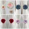 Romantic Rose Curtain Clips Realistic Exquisite Window Screen Fastener Clip Decorative Curtain Straps Clips Party