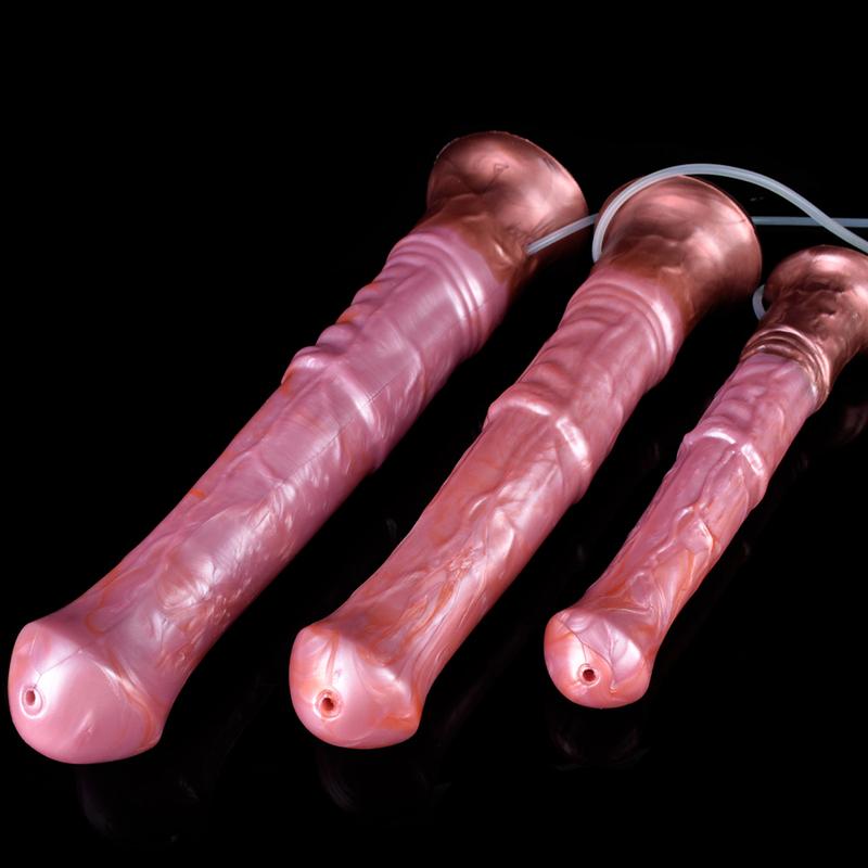 YOCY 42cm Long Horse Cock Squirting Anal Plug Ejaculation Dildo Animal Penis Vaginal Masturbator Silicone Sex Toys For Women Men