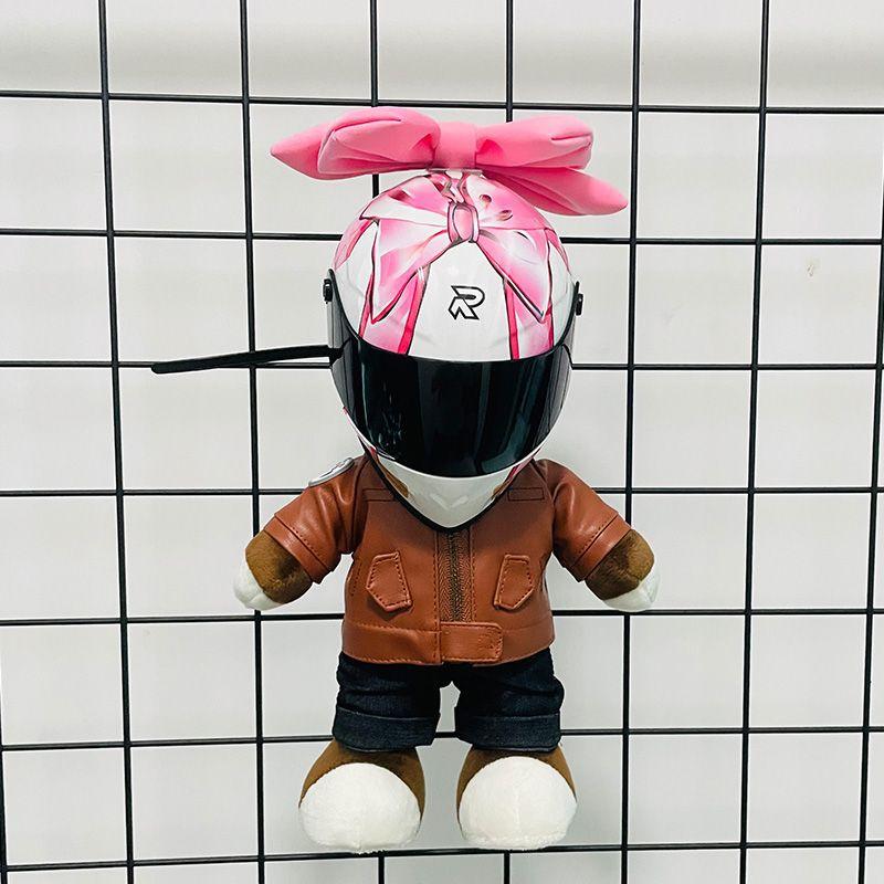 FiK Bow-tied Helmet, Pink Female Motorcycle Doll Helmet, Toy Model, Pet Motorcycle