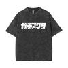 Washed Vintage Anime Gachiakuta Rudo Enjin Zanka Riyo Face Graphic T-shirt Men Women Casual Cartoon Manga Short Sleeve T-shirts