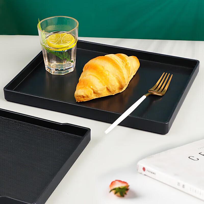 Rectangular Melamine Anti-slip Wood Grain Serving Tray