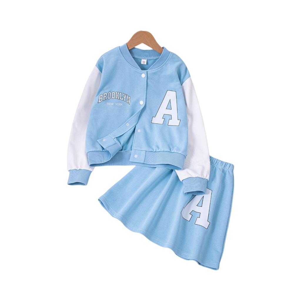 Kids Cartoon Casual Fashion Outfit Set Long Sleeve Top & Pants