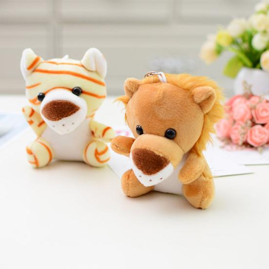 Animal Keychain Jungle Animal Monkey Tiger Lion Giraffe Elephant Leopard Doll