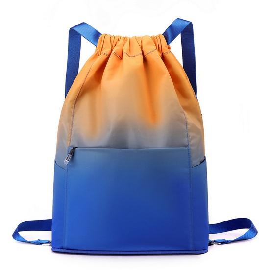 Drawstring Gym Backpack Waterproof Gradient Color Basketball Bag Foldable Sports Backpack for Men Women Soccer Training Swimmers