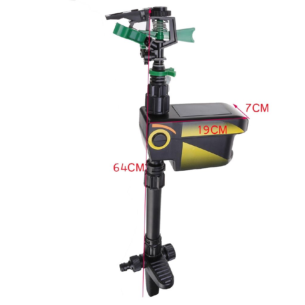 Garden Sprinkler Spike Lawn Grass Motion Activated Water Animal Cat Dog Pet Repellent Deterrent Sprinkler Pest Repellent Black