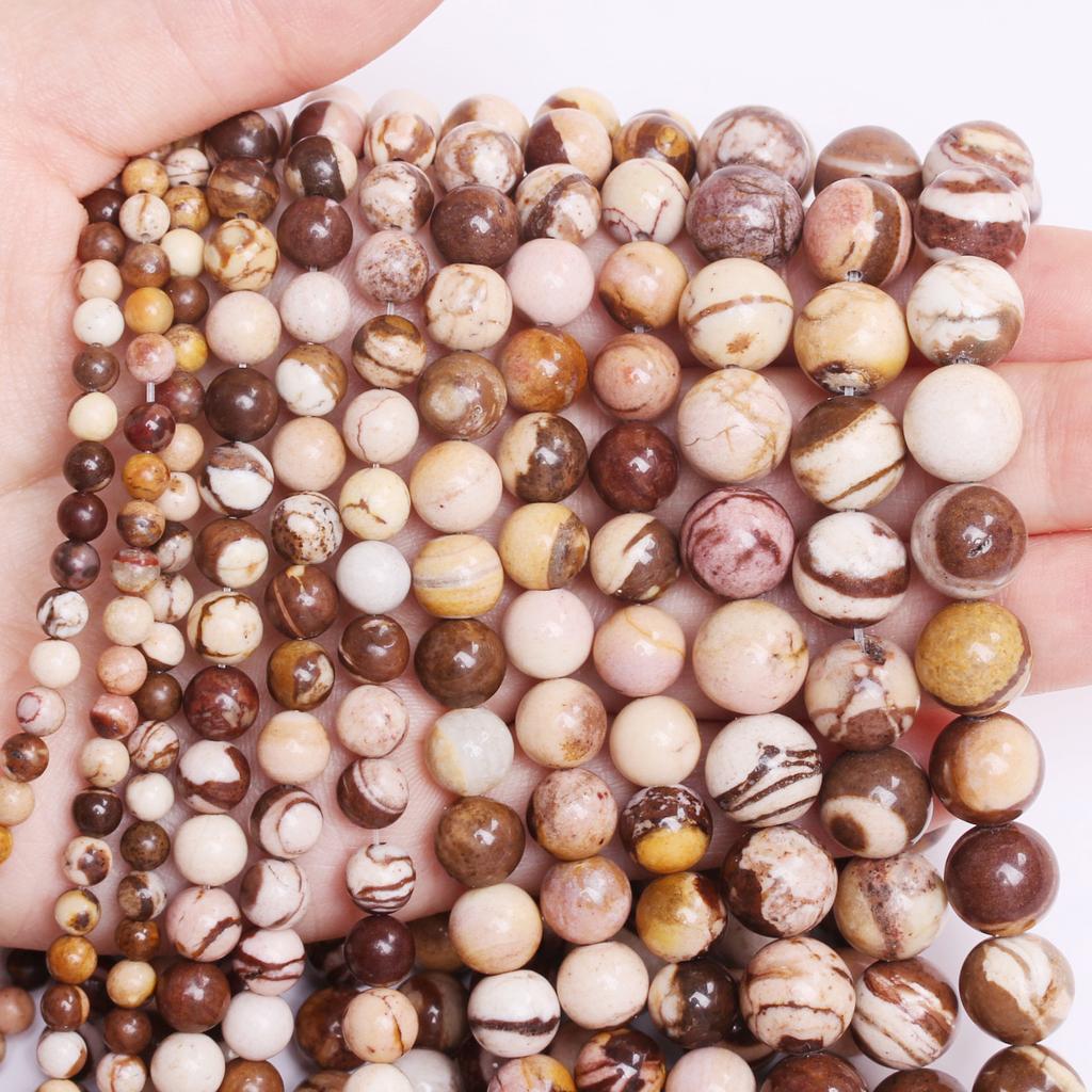 Round Beads 15" Strand Australia Zebra Jasper For Jewelry Making 4 6 8 10MM Natural Stone Pick Size DIY Bracelets Necklace