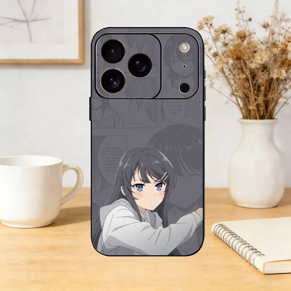 Senior S-Sakurajima Mai Phone Case For iPhone 17,16,15,14,13,12,11 Plus,Pro,Max,Mini Silicone Black Soft Cover