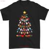 Festive Christmas Tree Guitar T Shirt Music Lover Holiday Funny Guitarist Vintage Washed Streetwear Stretched Soft Homme