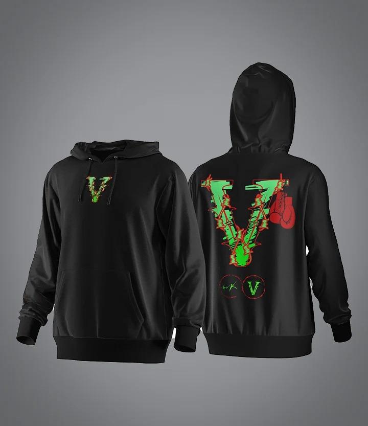 New Oversized Hoodie Men Women Red Large V Back Graphic Print Hooded Sweatshirt Hip Hop Vrk Streetwear Pullover Casual Long