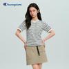 Champion Women's Striped Knit Short Sleeve Tee