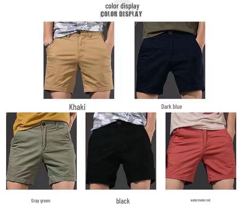 Pantaloni scurți de vară pentru bărbați, la modă, din bumbac pur elastic, trei sferturi - la modă, versatili și casual.