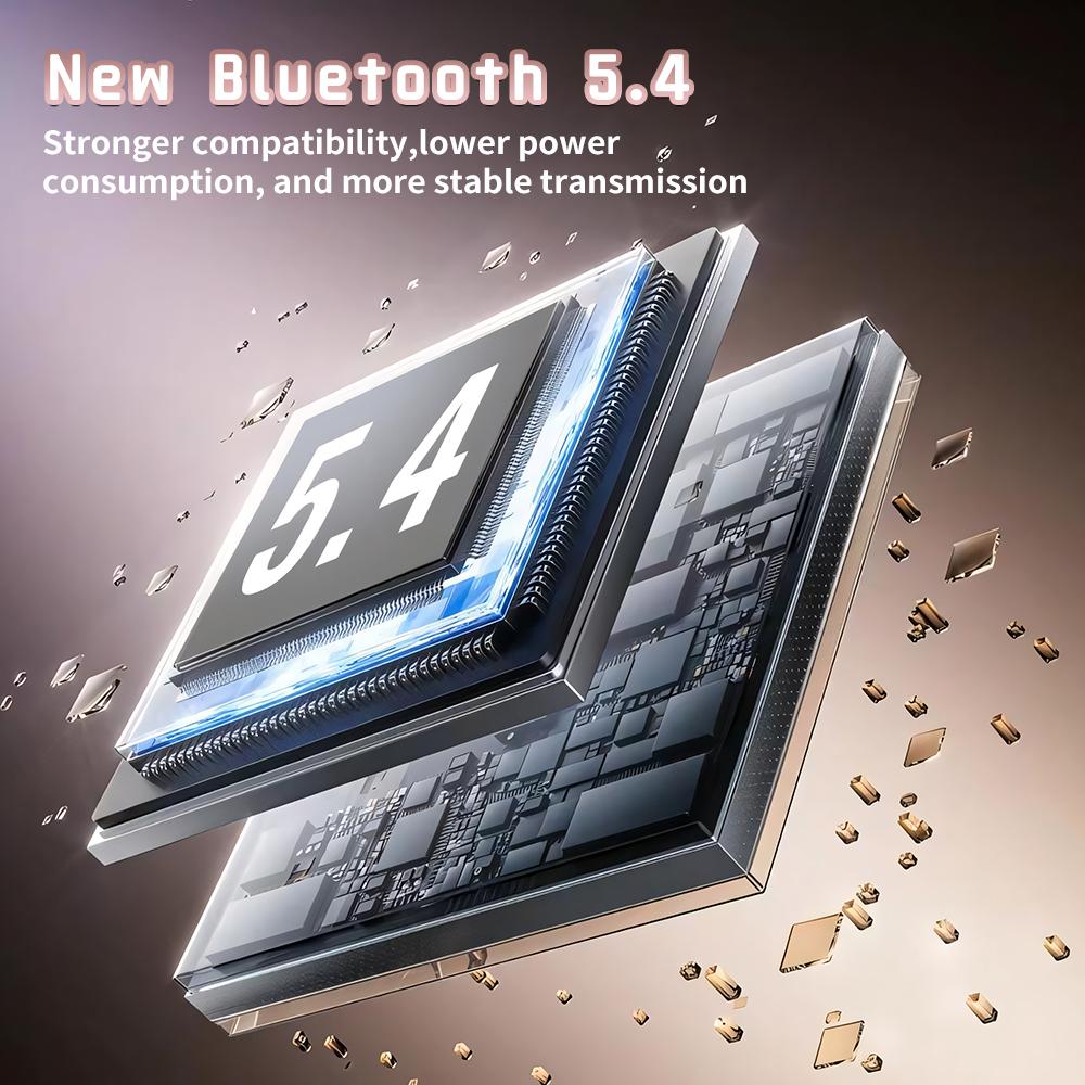 Wireless Bluetooth 5.4 Earbuds with Ear Hooks, 90H Playtime, ENC Noise Cancelling Mic, 3D Deep Bass, Semi-Open Sports Headphones for iOS & Android