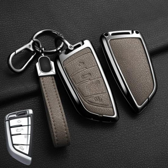 Zinc Alloy Leather Car Key Case Cover For BMW X2 X3 X4 X5 X6 X7 M5 X1 X2 X3 X4