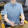 DAISHU Men's Silk Blend Short-Sleeve Polo Shirt