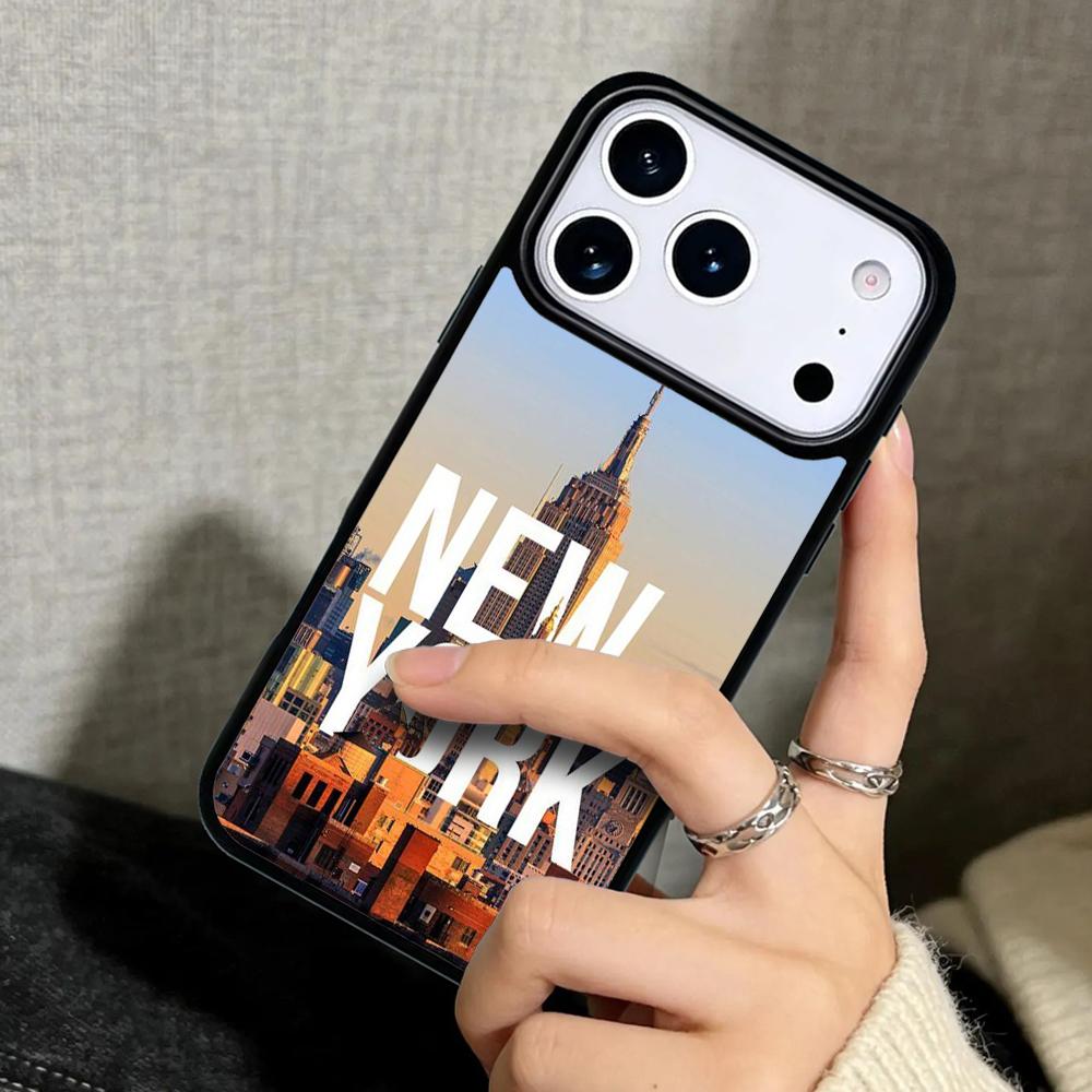 Hülle Case für iPhone 17 Air 16 Pro Max 15 Plus 11 13 Mini 14 12 Rückseite Handyhülle New York City weich