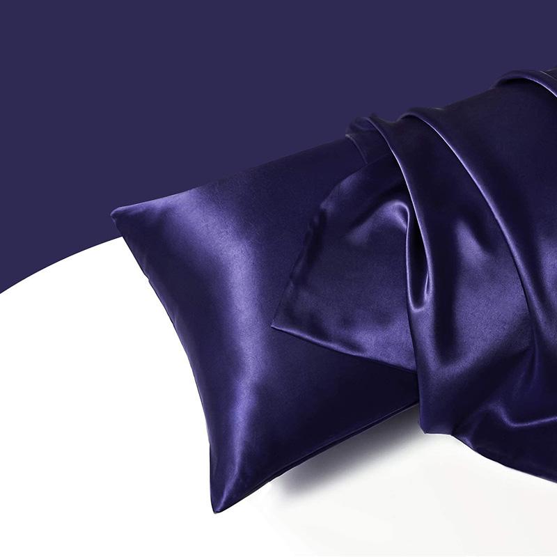 Zeby Luxury Silky Pillowcase Soft Comfortable Smooth Satin Pillow Cases High End Solid King Pillow Cover Home Queen Pillowcases