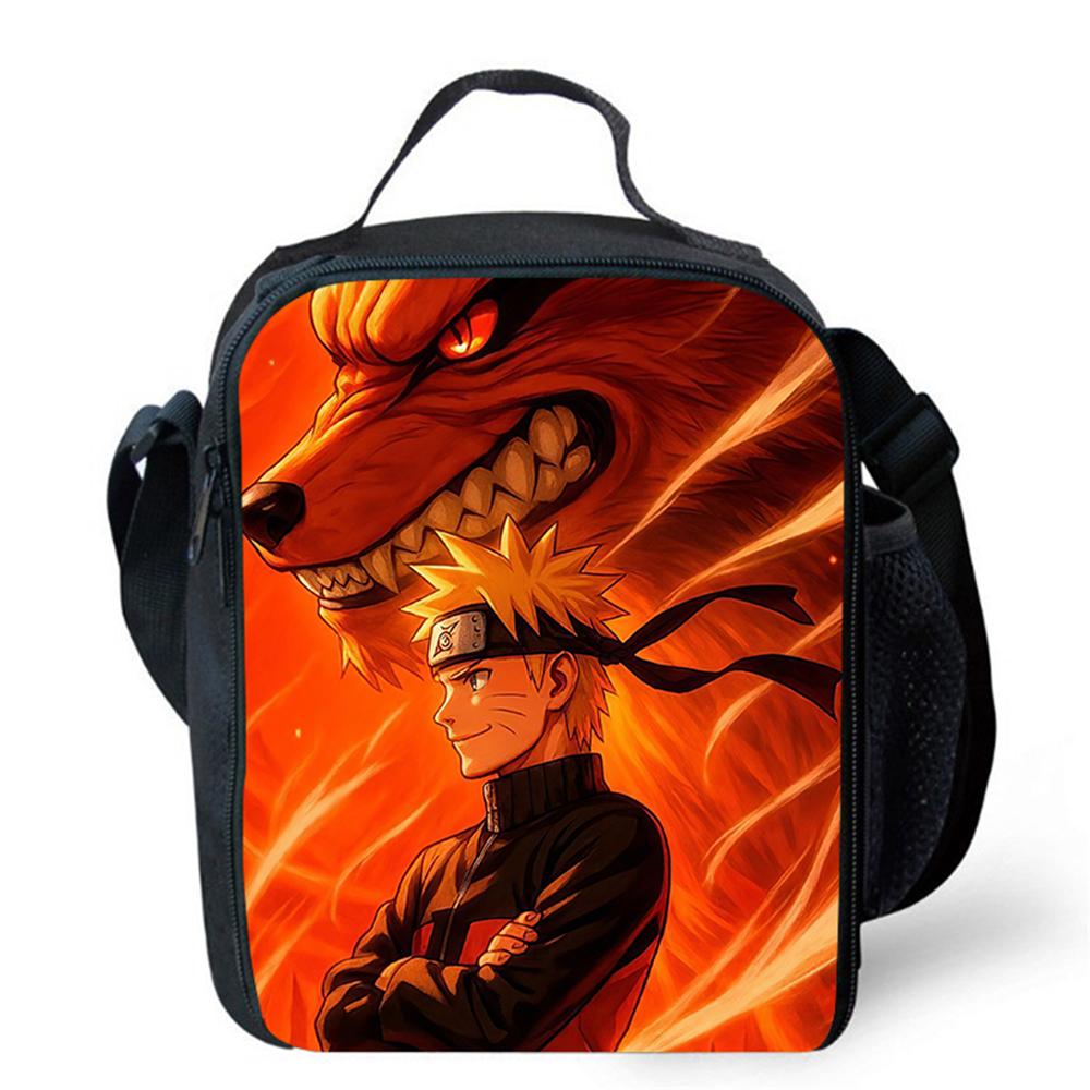 NARUTO Cartoon Anime Children's Picnic Bag,Kids Insulated Cooler Lunch Bags Cute Portable Lightweight,For Boys & Girls Age 4-10
