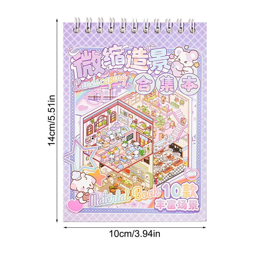 

Landscape Sticker Scenes Cartoon Landscape Sticker Book Forest Village DIY 3D Sticker Scene Pocket Birthday Gift For Planner