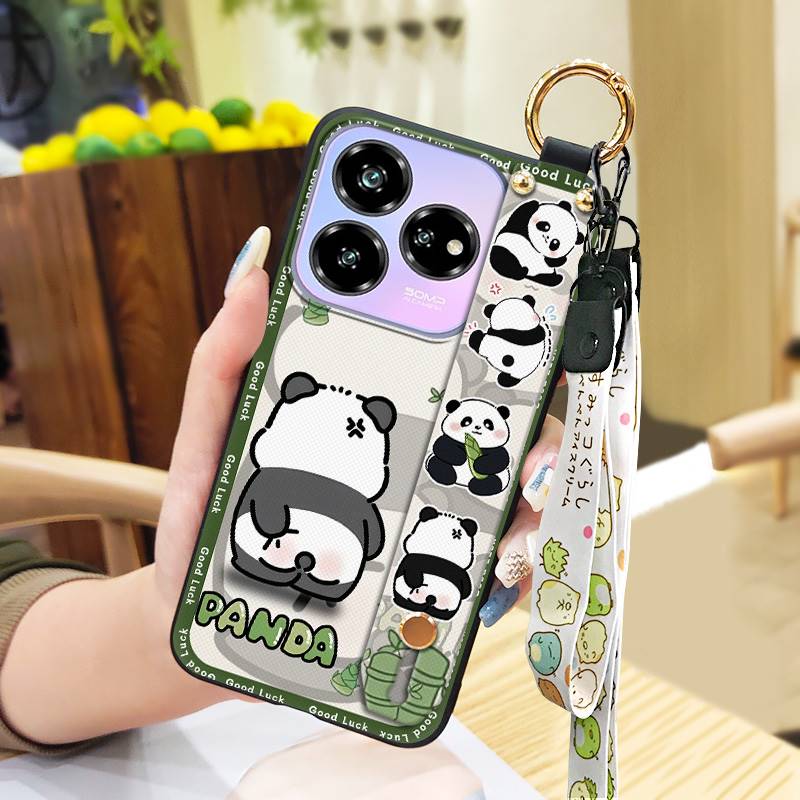 Silicone Wristband Phone Case For ZTE Blade V60 Design/Axon 60 Lite Protective Fashion Design Durable Phone Holder Panda