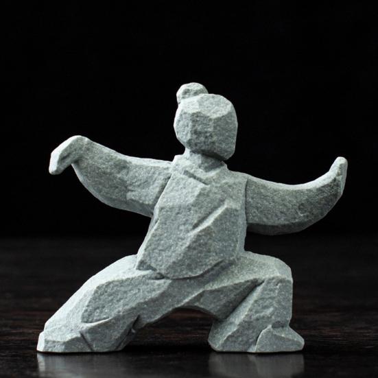 Scultura Tai Chi, Decorazione Compatta di Arti Marziali Kung Fu per Scrivania, Tavolino da Tè e Mensola per Curiosità, Animale da Tè Multifunzionale e Ornamento da Studioso