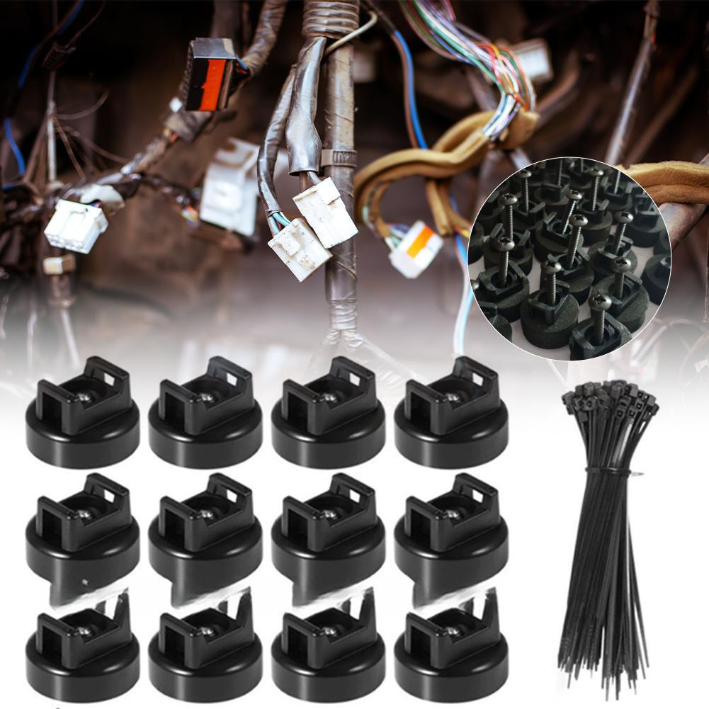 Universal Nylon Cable Tie Buckle-Heavy Duty Zip Ties Design Pin Cable Holder Button & With Ties Tool Bases With Plastic A4M9