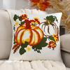 Halloween Thanksgiving Pillowcase Pumpkin Embroidered Velvet  Pillow Case Sofa Car Bedroom Decorative Cushion Cover