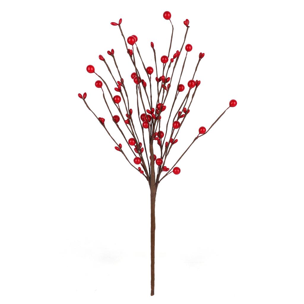 Artificial Red Berries Stems Decorative Berry Branch Picks for Home Holiday Wedding Tree Wreath Flower Decor