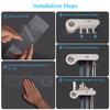 1Pc Toothbrush Holder Wall Mounted 3 Cups Toothbrush Holder Wall Mounted with Toothpaste Dispenser Space Saving Capacity Tray