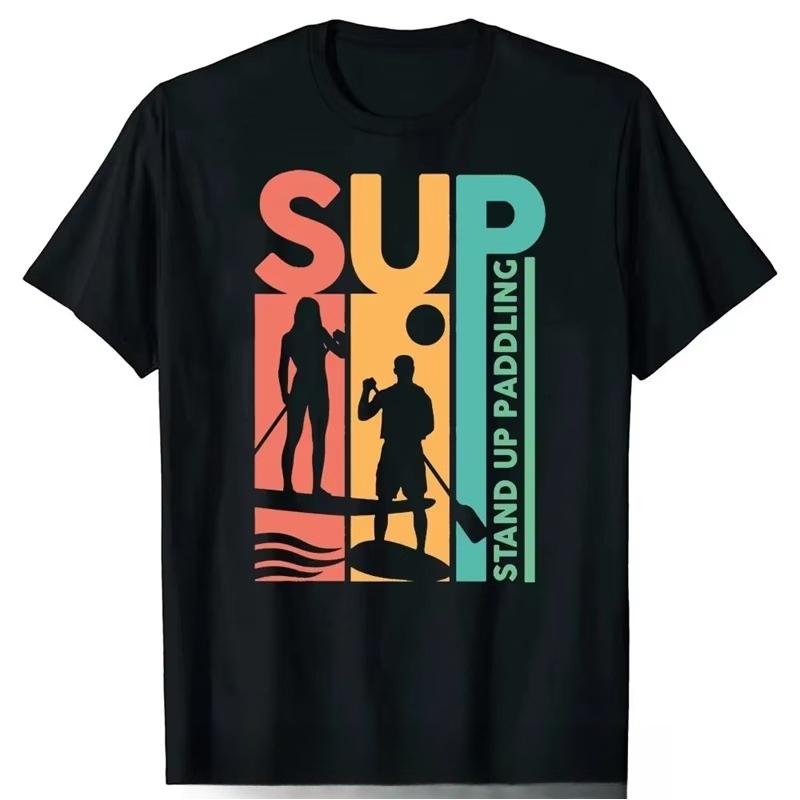 Retro Sunset SUP Stand Up Paddling T-Shirt