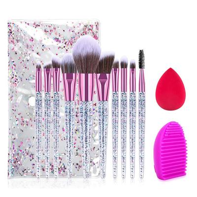 Make-up-Pinsel, modische Kristallpinsel, Glitzerpinsel, 10-teiliges Make-up-Pinsel-Set, Grundierungspinsel, loser Puderpinsel, Lidschattenpinsel
