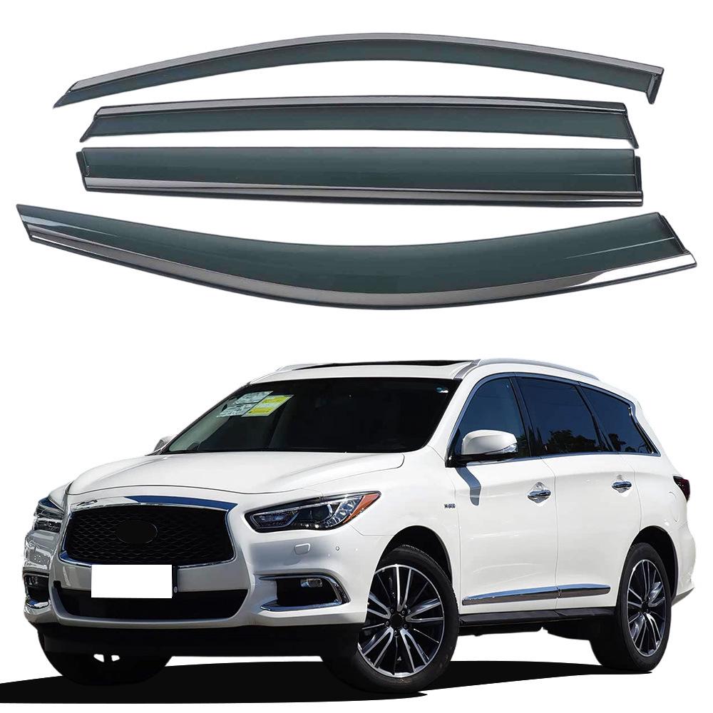 

Infiniti QX60 Window Rain Guard Deflectors with Bright Strip, Thickened, for Models 12-20.
