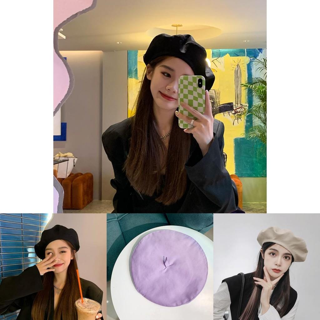 Elegant Cotton Beret Hat For Women Casual Vintage Style Autumn Winter Cap