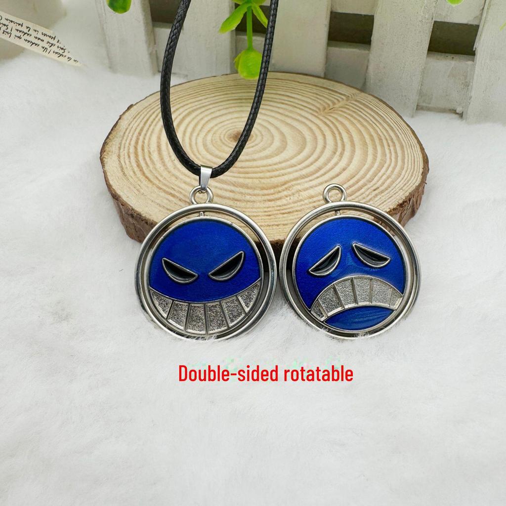 One Piece Whitebeard & Fire Fist Ace Rotating Brooch Necklace & Hat Cosplay Accessories