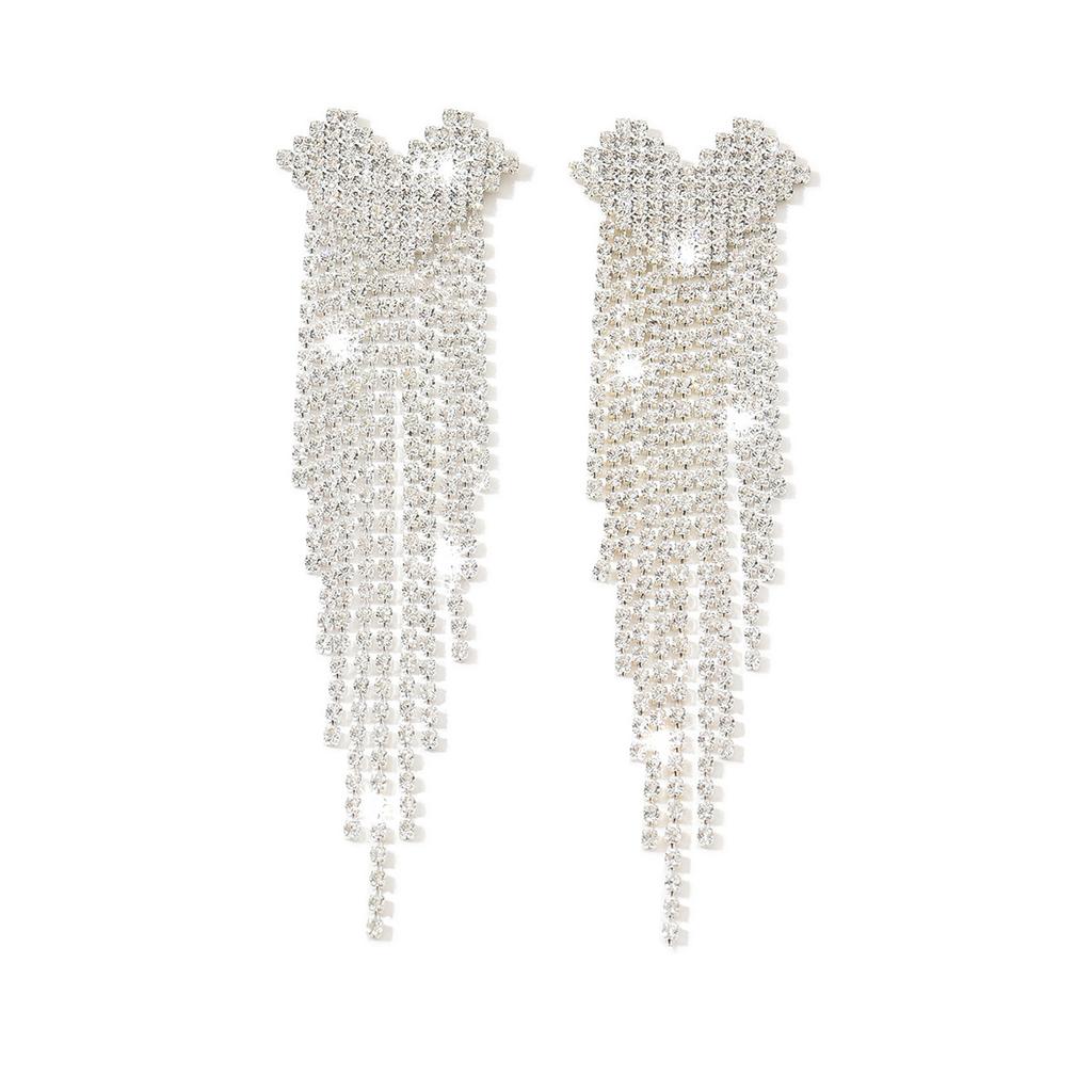 Super Flash Exquisite Korean Edition Evening Banquet High End Charm Earrings and Earrings Jewelry