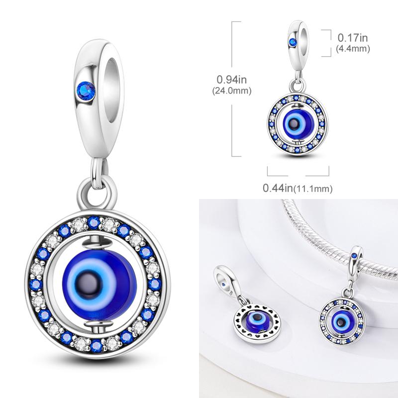 925 Silver Charms Beads Devil's Eye Fatima's Hand Cross Beads Fit Original Bracelet Women DIY Jewelry Gifts