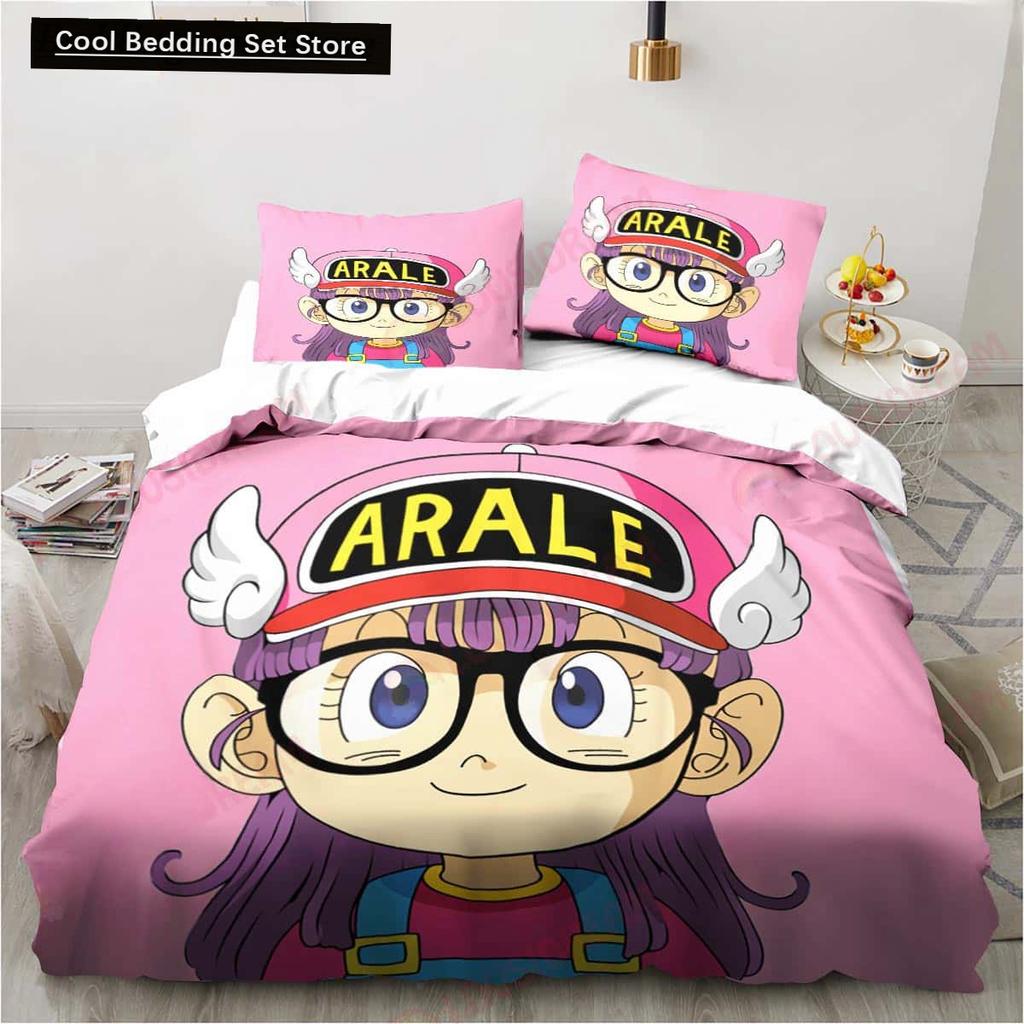 3D Cartoon DR S-Slump Arale 2/3pcs Bedding Set Sheet King Twin Double Child Bedding Set Mircofiber or Polyester Duvet Cover Sets