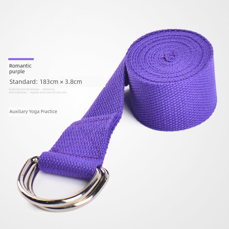 

Yoga Stretch Belt Non-Elastic Tension Band Dance Practice Stretch Rib Iyengar Pilates Auxiliary Supplies Equipment Purple standard widening([183*3.8cm]])