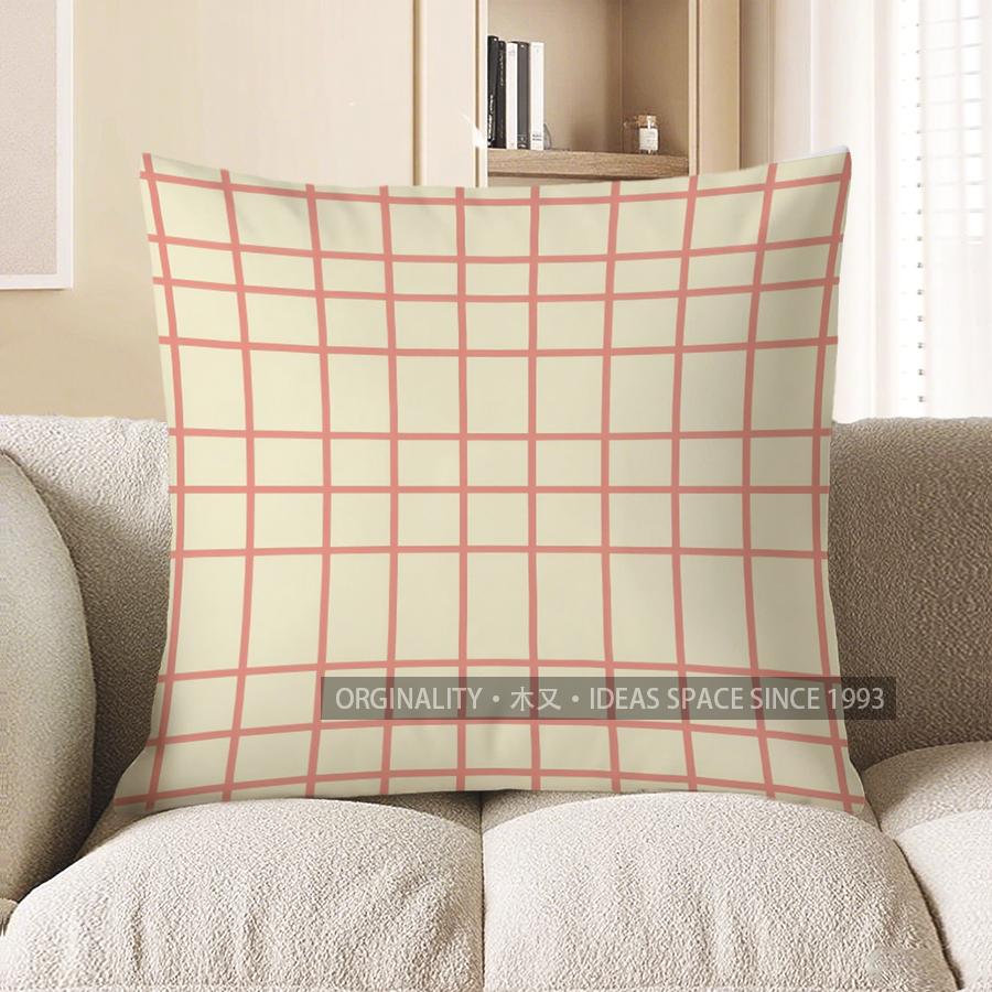 

Home Decor Red Geometric Pattern Square Throw Pillow Pattern Cushion Cover Suitable For Sofa Bedroom Car Pillow Cover 40x40cm