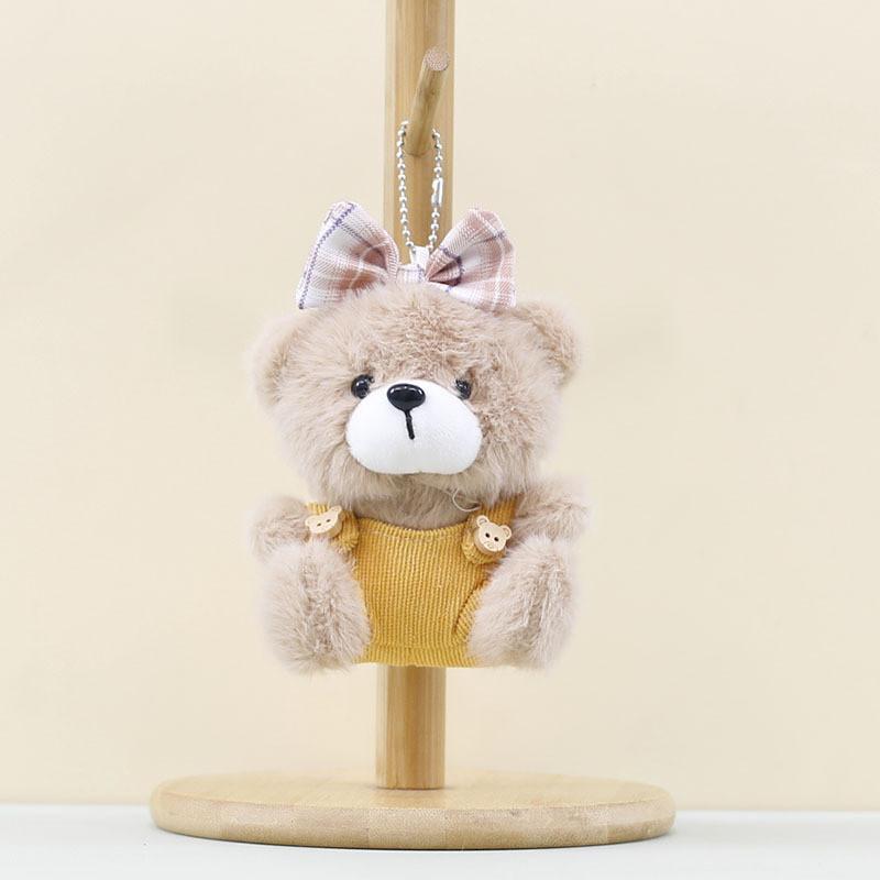 Adorable Bear Cartoon Plush Keychain With Pp Cotton Filling For Decor Bag