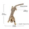 European and American Exaggerated Heavy Industry Animal Tiger Brooch, Large Size, Alloy Diamond Inlaid, Tiger Chest Flower Brooch