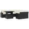 VidaXL Garden Lounge Set 9 Pcs with Cushions Black Wicker 3267166