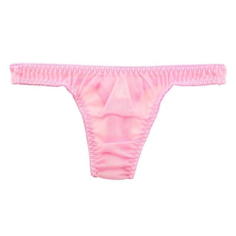 La-Pomme Airy See-Through NHK Fabric Shiny T-Back Thong Underwear Made In Japan