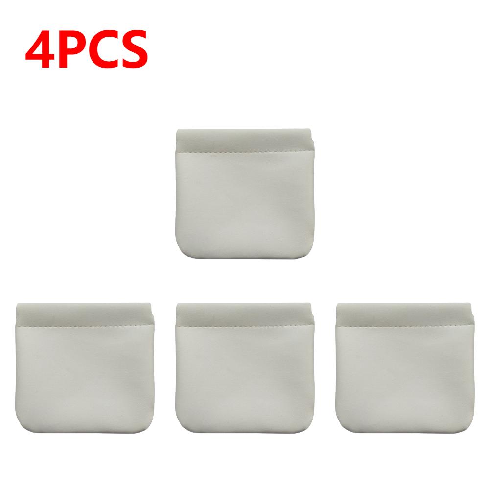 PU Leather Cosmetic Pouch Jewelry Storage Bag Self-Closing Portable Travel Bag Versatile Headphones Keys Storage Organizer Purse