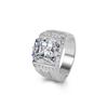 Men's Rhinestone Emerald and Sapphire Ring - European/American Style, Multi-Color Domineering Design Jewelry