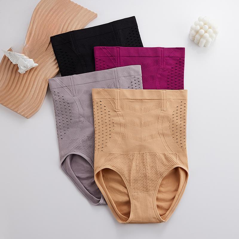 High Waist Flat Belly Panties Seamless Women's Panties Sexy Hollow Breathable Underwear Comfort Cotton Briefs Shaper EMA